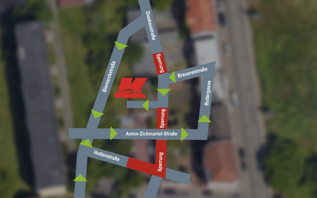 Umleitung Sperrung Dieskaustraße Autoservice Kaiser Leipzig